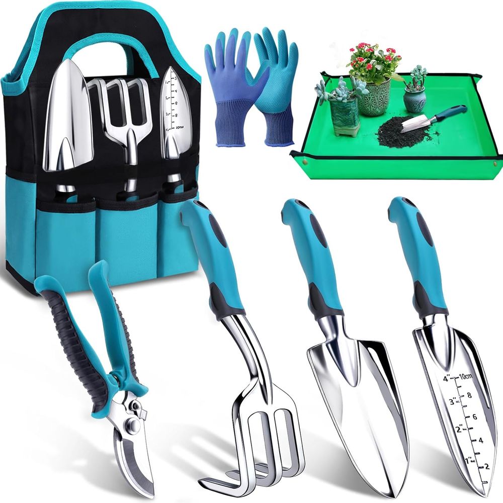 Trowel Garden Tools - Durable 7-Piece Gardening Tool Set with