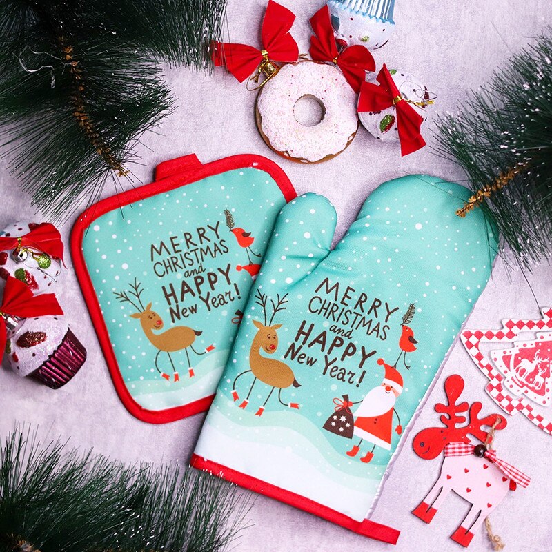 Garden Gloves - 2pcs/set Christmas Oven Mitts and Pot