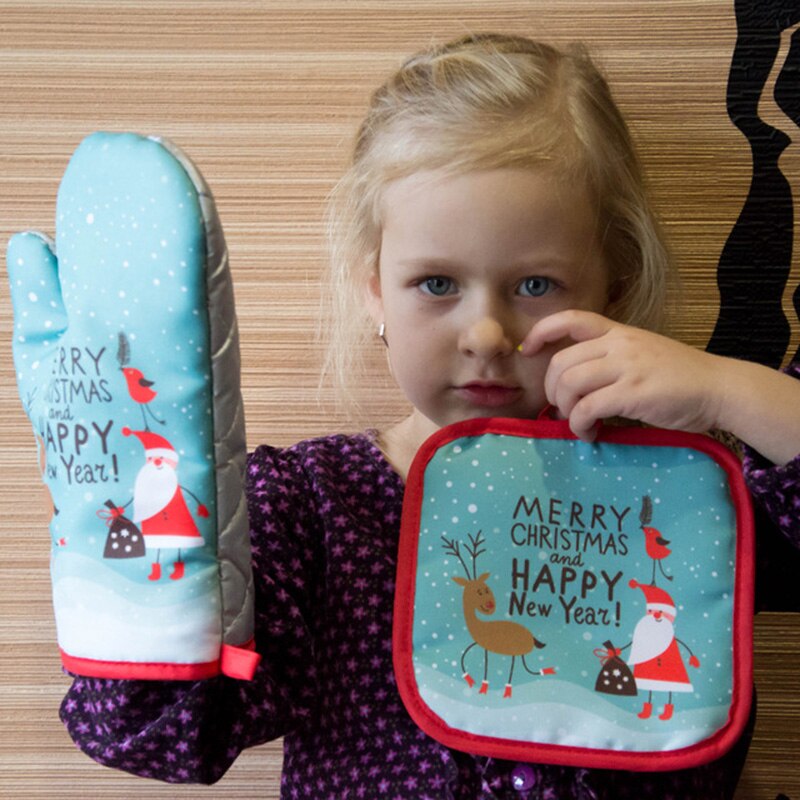 2pcs/set Christmas Oven Mitts  - огляд і ціна Garden Gloves
