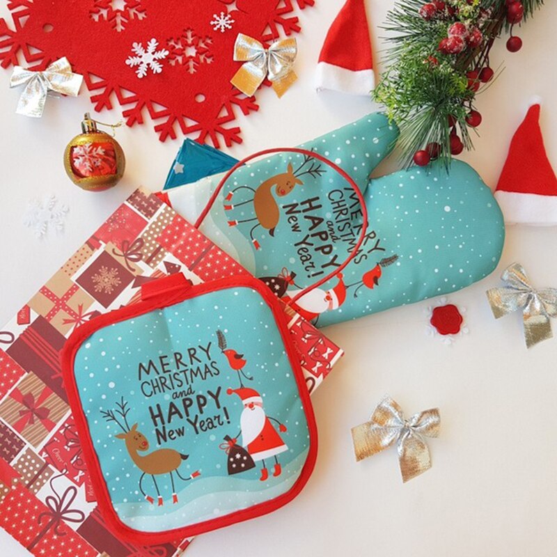 2pcs/set Christmas Oven Mitts  - огляд і ціна Garden Gloves