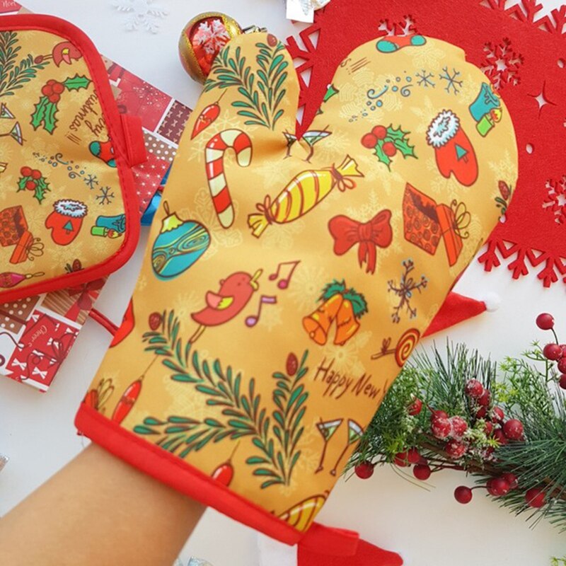 2pcs/set Christmas Oven Mitts  - огляд і ціна Garden Gloves