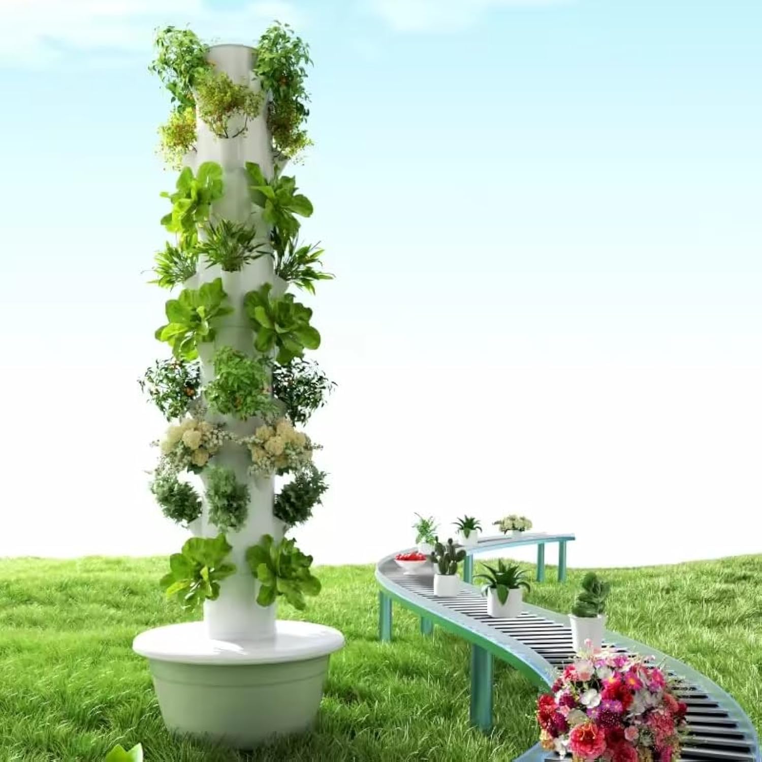 Vertical Hydroponic Grow Tower - огляд і ціна Indoor Herb Garden